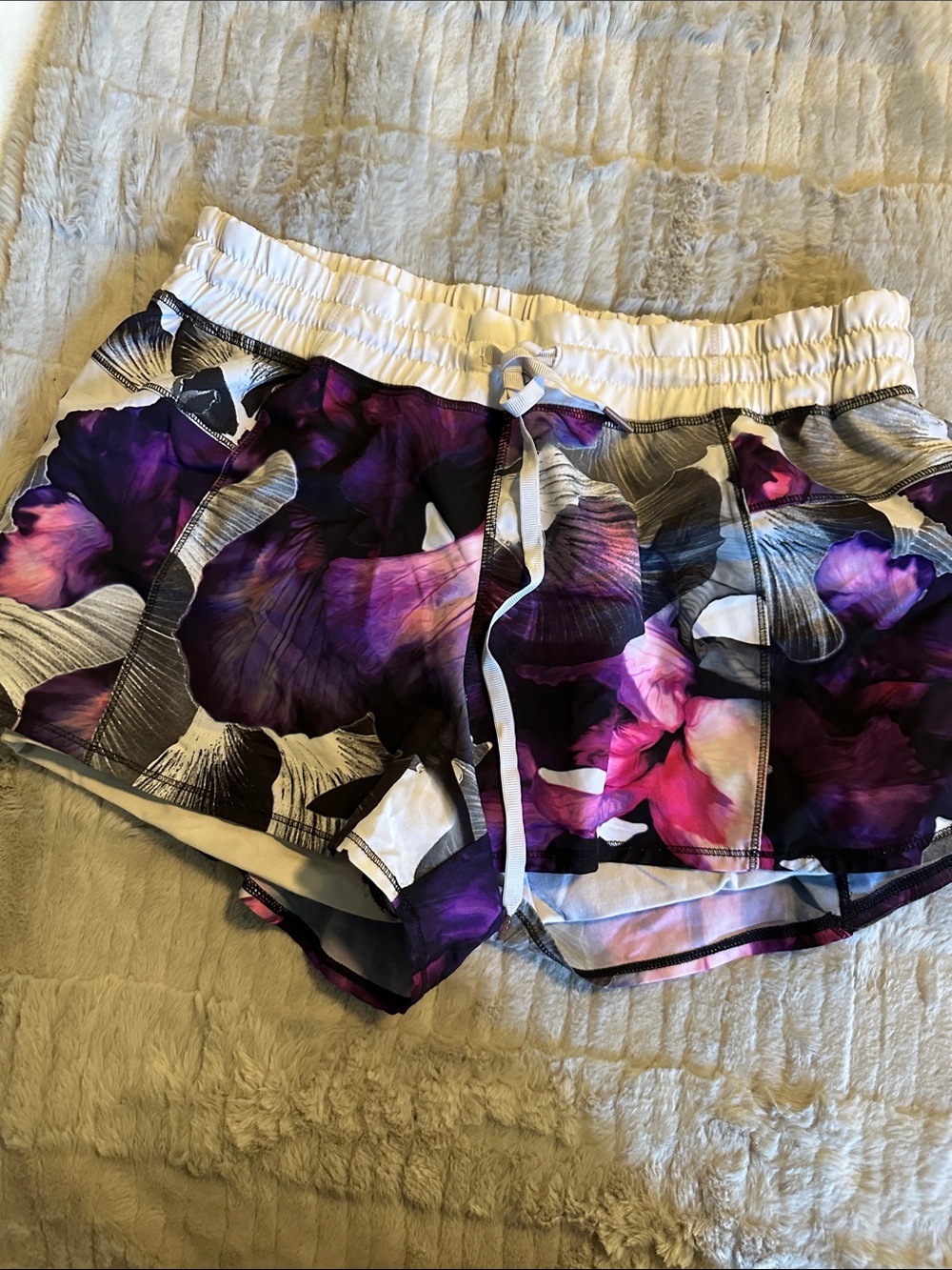 CALIA by Carrie Underwood Purple and White Floral Athletic Shorts